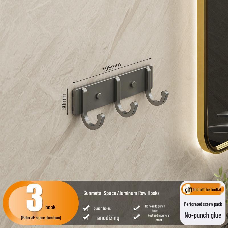No-Drill Adhesive Hook: Wall-Mounted Towel Rack for Bathroom or Kitchen