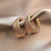 New Wide C-shaped Women's Dangle Earrings Gold Color Metal Geometric Statement Female Punk Fashion Ear Decoration new in