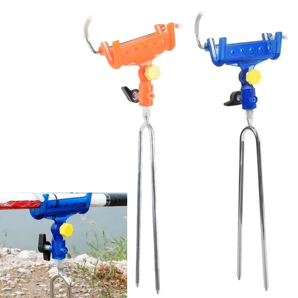 Metal Fishings Rod Holder 360Degree Adjustable Fixed Rack Self Locking Fishings Poles Stand Equipment for Ground Beach