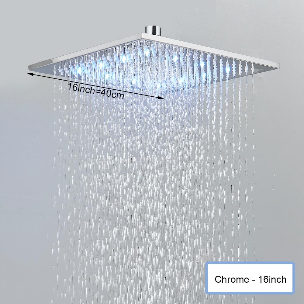 Schwarze Decken-Intelligente Fernbedienung LED Regenfall Wasserfall Einzelne Duschkopf Versteckter Duschhahn