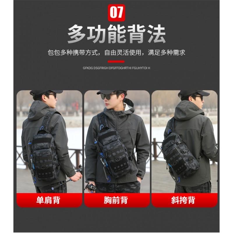 Camouflage Fishing Tactical Shoulder Bag Men Outdoor Hiking Backpack With Rod Holder Lightweight Nylon 20L