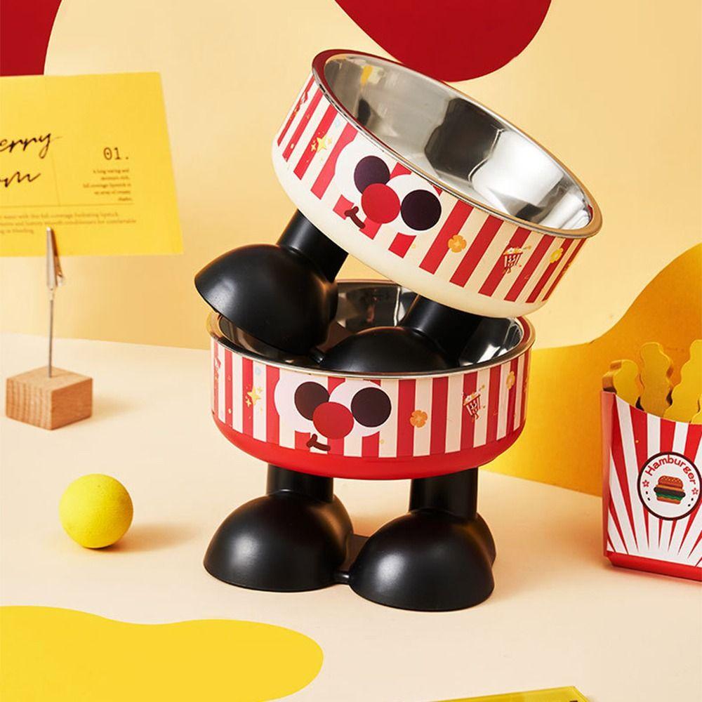 High-legged Cute Cat Food Bowl Cartoon Puppy Water Feeder  Cat Feeder Supplies