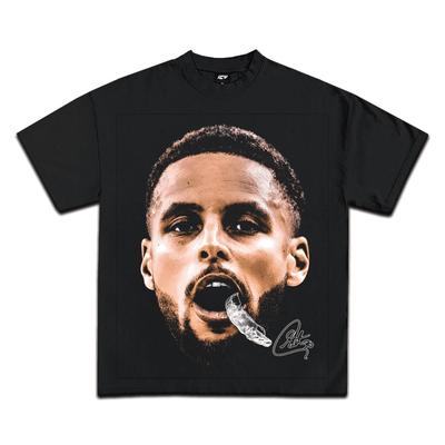 Camiseta de Algodão com Estampa do Astro do Basquete Steph Curry Esportiva Casual Moda Manga Curta Gola Redonda Alta Qualidade Moda Solta Unissex