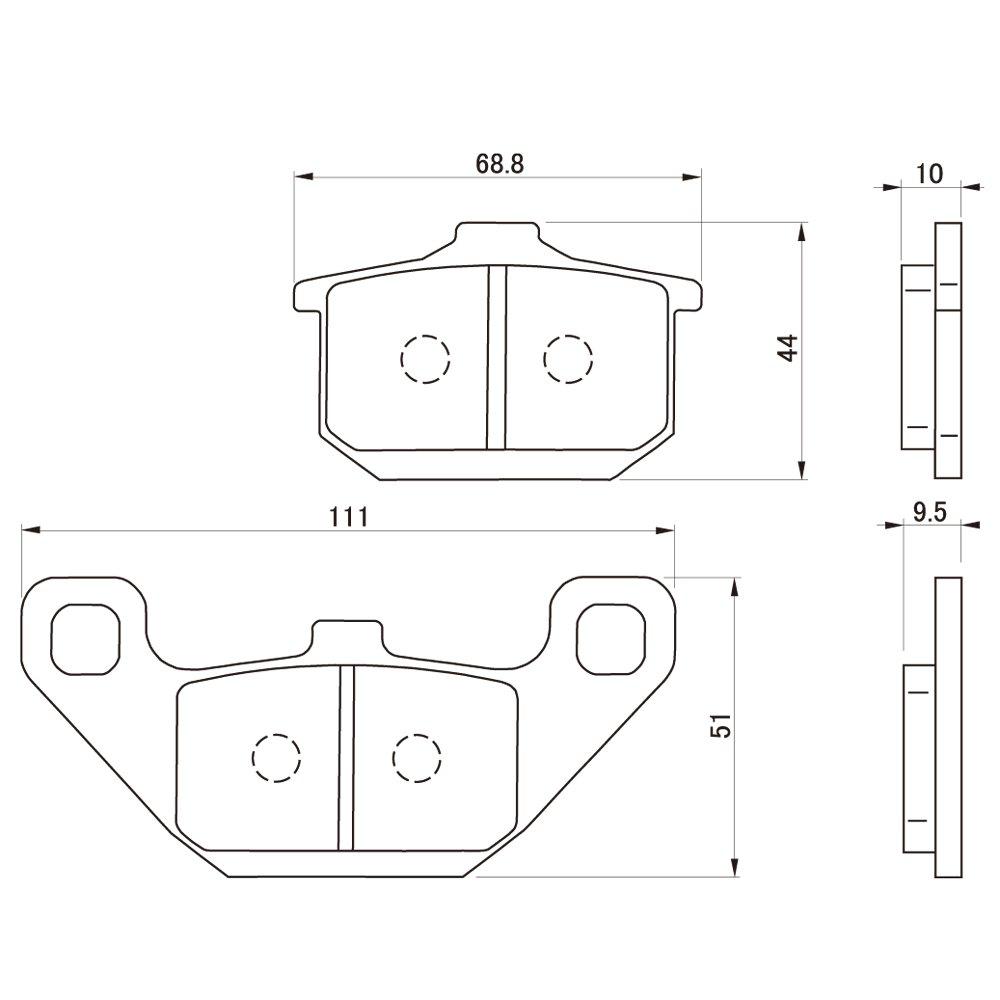 Daytona Motorcycle Brake Pad Red Pad (Semi-Metal Pad) GPZ900R [A1-A6] (84-89) GPZ750R (84-86) Eliminator 250 (87-89) etc. 79836 Thread No.: 52