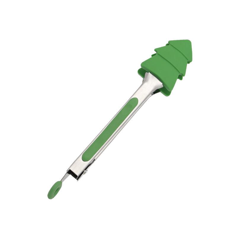 

Рождественские креативные кухонные щипцы Инструменты Кухонный зажим из нержавеющей стали для барбекю, стейка, хлеба, шведского стола, кемпинга, пикника, принадлежности для вечеринки 2025 зелёный