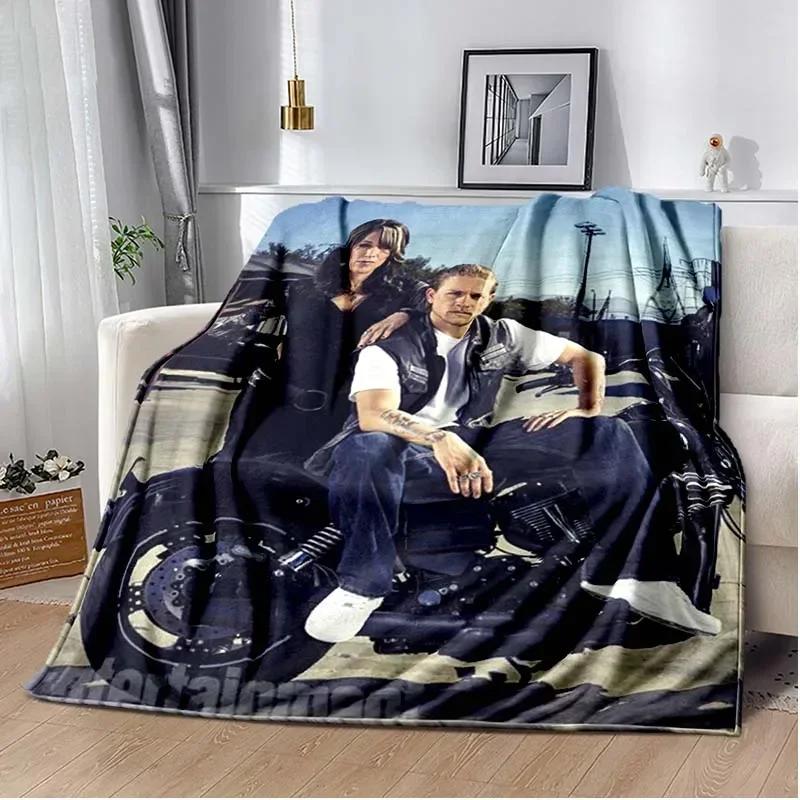 Jax Teller SONS OF ANARCHY Charlie Hunnam Throw Blanket Shawl Cloak Bedroom Living Room Sofa Couverture Chaude Manta Caliente