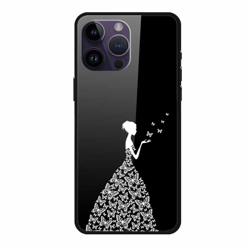 Glass Back Cover For iphone 16 Pro Max Phone Case 16Pro Max Hard Tempered Glass Case For iphone 15 Pro Max Case Soft TPU Bumper