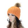 Women Winter Warm Knitted  Cute  F-ur Ball Yarn Hat
