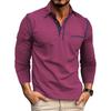 Men's Solid Color Button Lapel Long Sleeve Top Men's Casual Fashion Long Sleeve Top