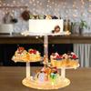 4 Tier Round Acrylic Cake Stand Cupcake Stand Tower Holder with LED Light Dessert Pastry Display Stand for Birthday Wedding Graduation Party Baby