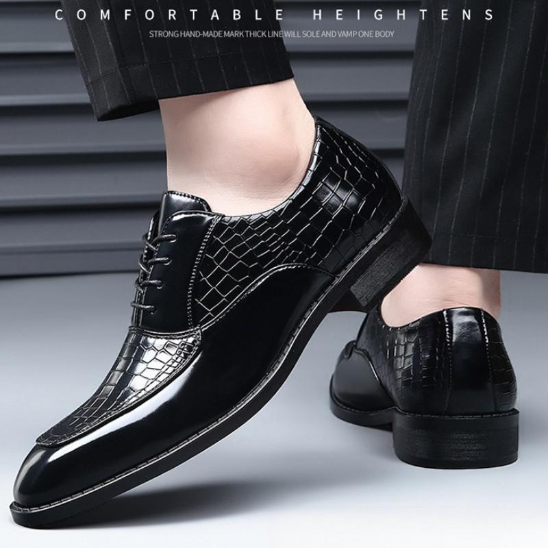 Fashion Men Oxford Shoes Luxury Crocodile Pattern Leather Shoes Lace-up Casual Business Wedding Party Shoes Business Formal Shoe
