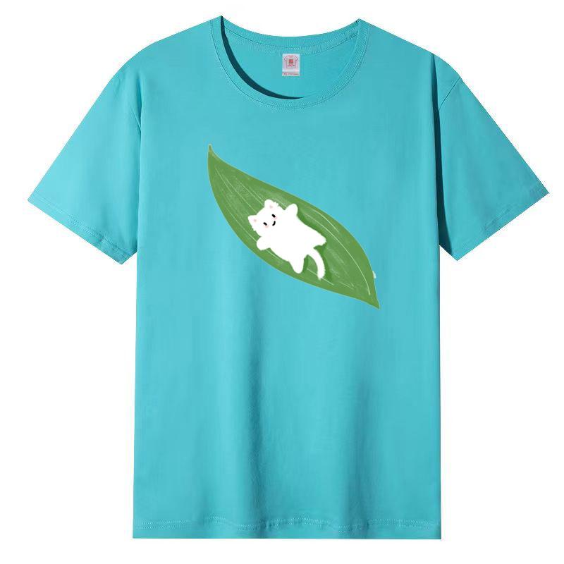 Damen Sommer Beliebtes Kurzarm-T-Shirt Baumwolle Atmungsaktiv Lockeres Oberteil Bedrucktes T-Shirt Lässig