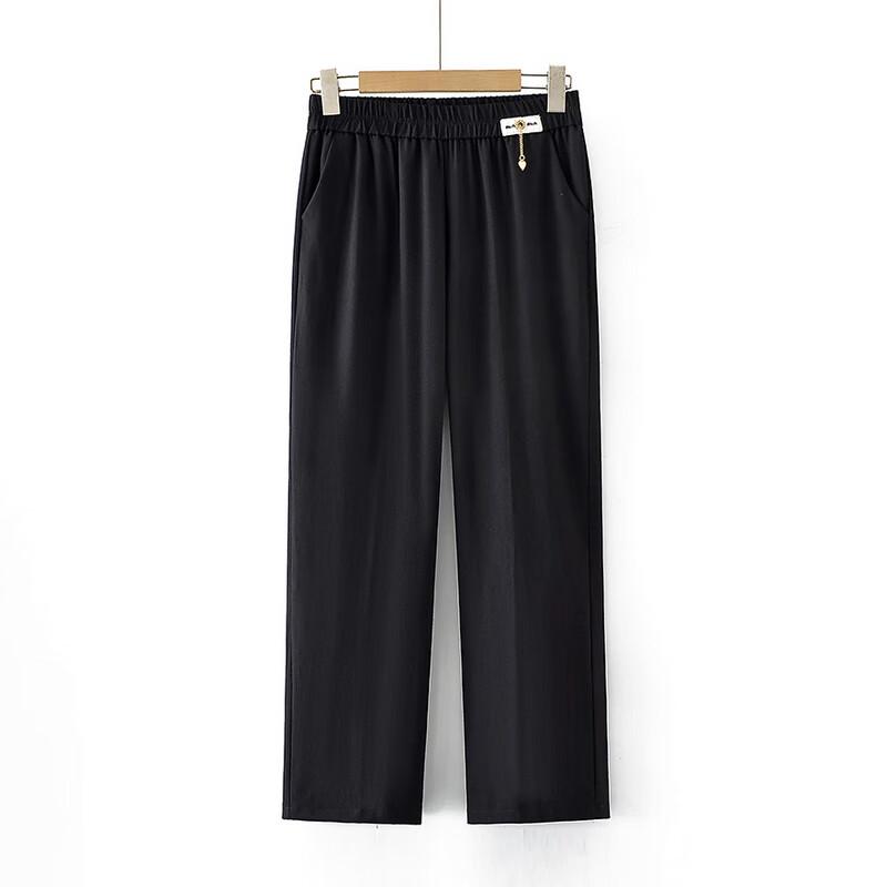 Hodo Women's Mid-Aged Straight Leg Elastic Waist Summer Pants