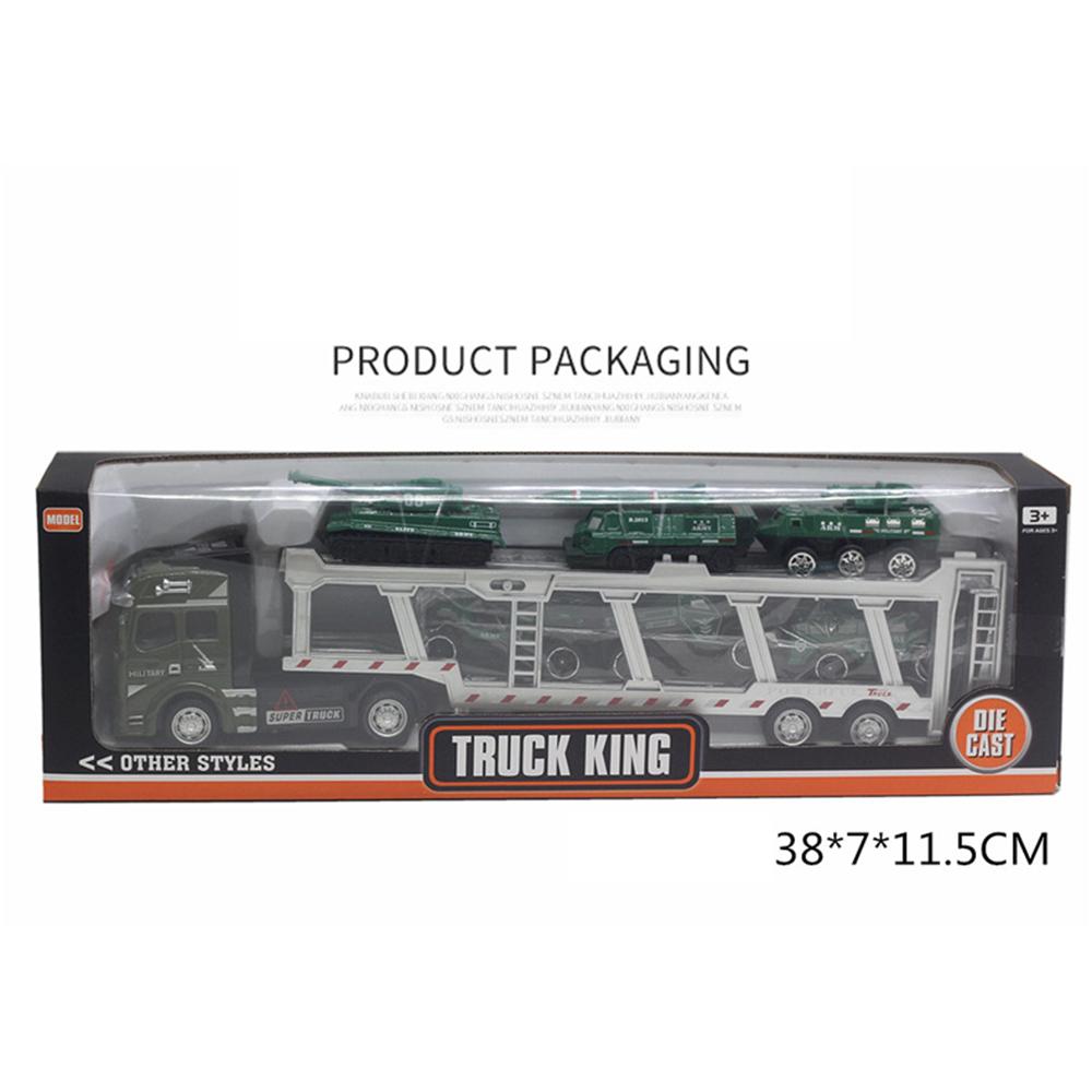 1/48 Carrier Truck with Cars Toys Set Portable Alloy Plastic Transport Vehicle with Car Models for Gifts Ornament