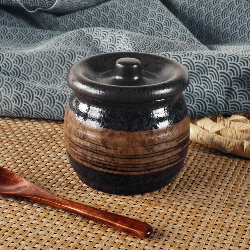 Japanese Style Ceramic Seasoning Jar Creative Seasoning Bottle Salt Jar Pepper Spice Jar Sugar Jars Household Kitchen Tools