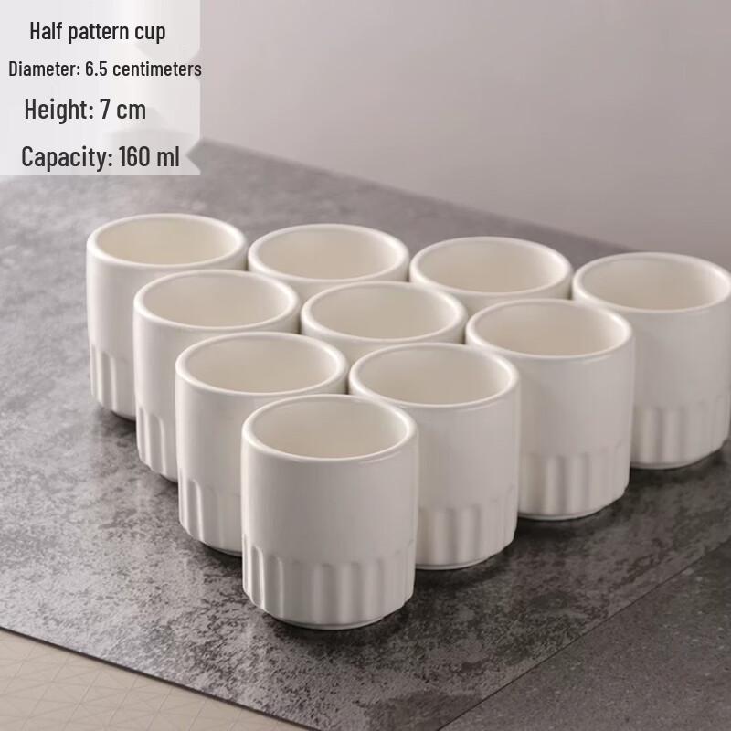 Naijiang Thickened White Ceramic Tea Cups