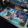 Genshin Impact Poster Farbe Mauspads Großes Gaming-Tischkissen Rutschfestes Laptop-Tablet Großes Mauspads XXL Matte Mini-PC-Spielmatte Mit Verriegeltem Rand
