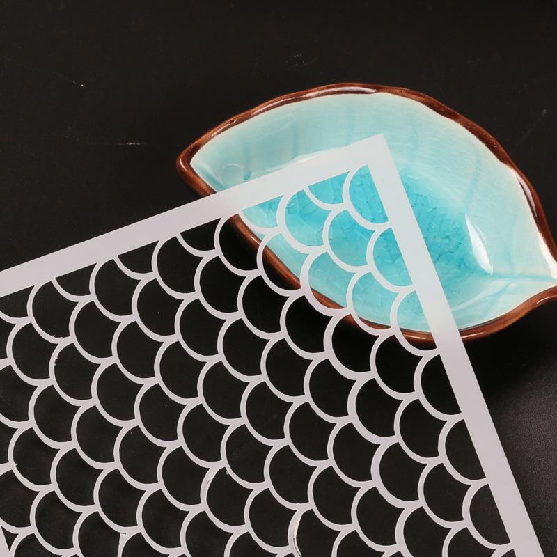 Balık Pulu Şablonu Yüz Boyama Şablonları Boyama İçin Şablonlar Makyaj Şablonu Yeniden Kullanılabilir Yüz Boyası Şablonları