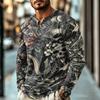 Men's Casual Retro Long Sleeve Shirt for Everyday Wear