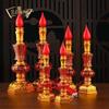 God of Wealth LED Candle Lights: USB-Powered Long-Lasting Crystal Buddha Lamp Pair