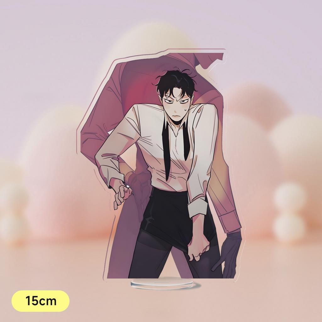 Korean Anime Champagne and Roses Acrylic Stand Cartoon Figures Zheng Yiyuan Standing Desktop Collection For Students Prize 15CM