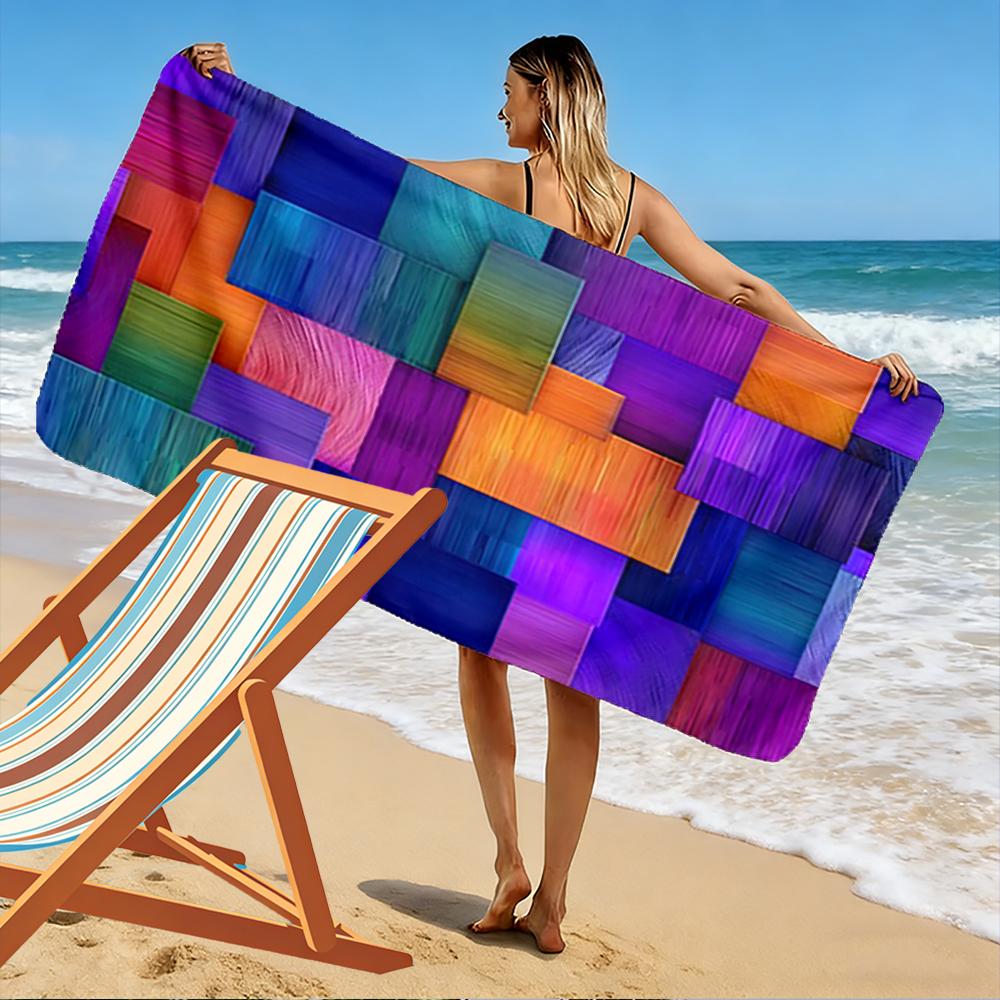 Colorful Abstract Geometric Pattern Beach towel quick-drying for travel outdoor sports jogging beach and swimming