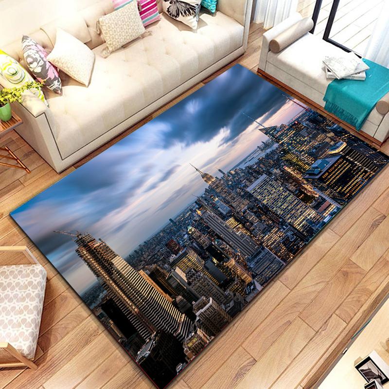 New York City Street View Carpet for Kitchen Bathroom Non-Slip Mat Balcony Child Kids Bedroom Living Room Decor Floor Area Mats