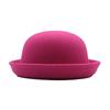 Outdoors Adult Children Flat-top Fedora Pure Color  Imitation Wool Jazz Hat Wide Brim L .adies ElegantRound Hat Bowler Hat