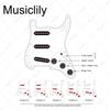 Musiclily Pro SSS Pre-Wired Pickguard for Stratocaster Artec Staggered Alnico 5 Single Coil 3-Ply Mint Green