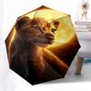 Lion Cub, Moonlit Night- Automatic Umbrella,Suitable for Men and Women,Suitable for Birthdays, Christmas, Gifts for Fashion Lovers0941b