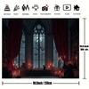 1pc Gothic Library Background Cloth - Halloween Party Decoration  Vampire Gothic Photography Background