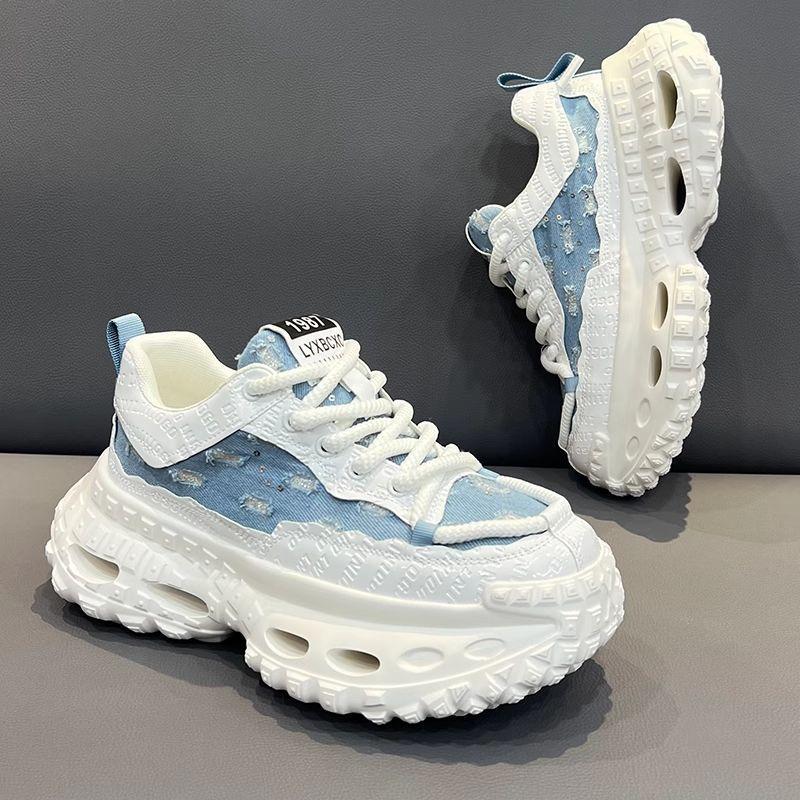 Canvas Breathable Casual Shoes Thick-soled Dad Shoes Versatile Low-top Fashionable Personality Versatile Men's Shoes