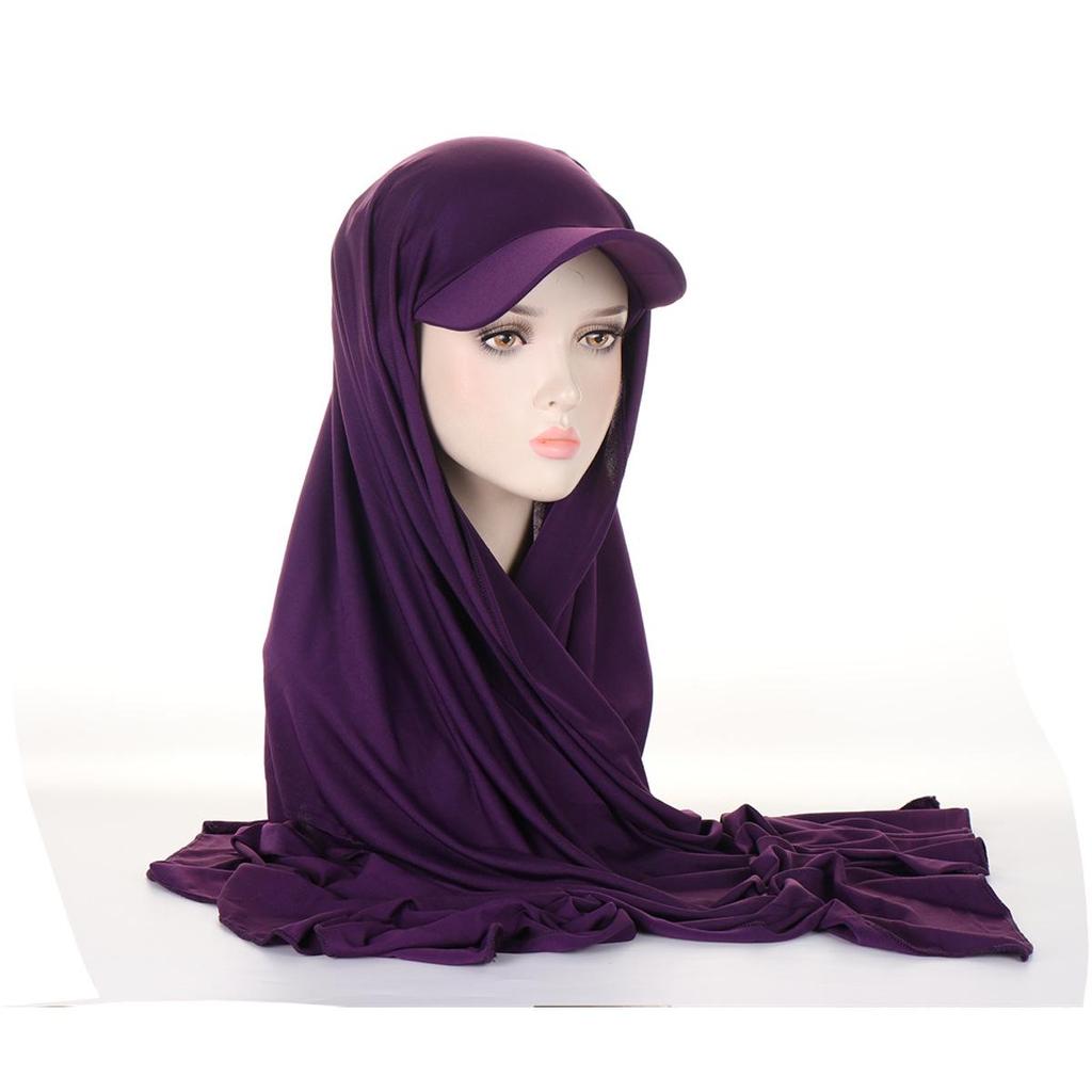 Solid Color Women's Versatile Scarf Hat - Middle East Hijab Style
