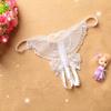 Elegant Hollow Embroidered Crotchless Thong - Ladies' Sexy Lingerie