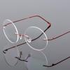 1.61 index Lenses No-Rim Circular Shortsighted Spectacles Rx Eyewear Anti-blue Light Myopia Glasses -0.5 -0.75 To -6