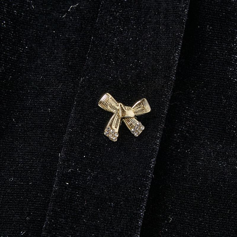 Xiangying French Hepburn Style Velvet Dress