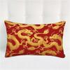 Pillow Case Cushion Cover Dragon Decorative Throw Pillows for Couch, Golden Dragon Red Pillow Protectors for Sofa Bedroom Picnic Home 20x30 Inches