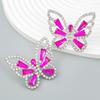 2022 Women's Trendy Colorful Rhinestone Butterfly Earrings - European & American Style, Fashionable and Exaggerated Design
