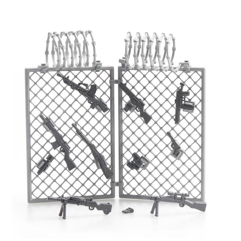 MOC Military Isolation net fence Building Blocks Toys DIY Blocks Toys for Boys Farm Fence Military Fence Bricks Parts