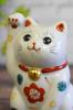 Waza No Kura Stylish Lucky Charm Kutani Ware Right-Handed Maneki-neko (Beckoning Cat) with Pine, Bamboo, and Plum Design - Perfect for Grand Openings,
