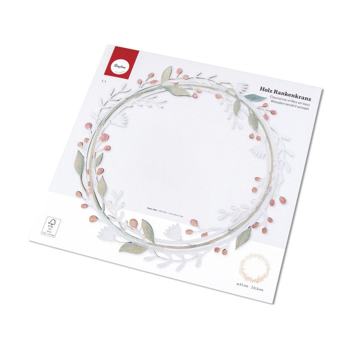 Couronne fleurie - Nature - Ø 31 cm - Bois - Décoration intérieure - Mixte