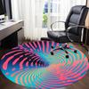1pc Vortex Waves Office Round Area Rug,  Mat Suitable ForOffice, Under Office Chairs Bedroom Living Room Home Decor, Room Deco