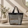 Mesh Beach Bag, Large Capacity Foldable Tote Bag, Sandproof Dirt-Resistant Portable Fitness Shower Bag, for Beach And Swimming Pool