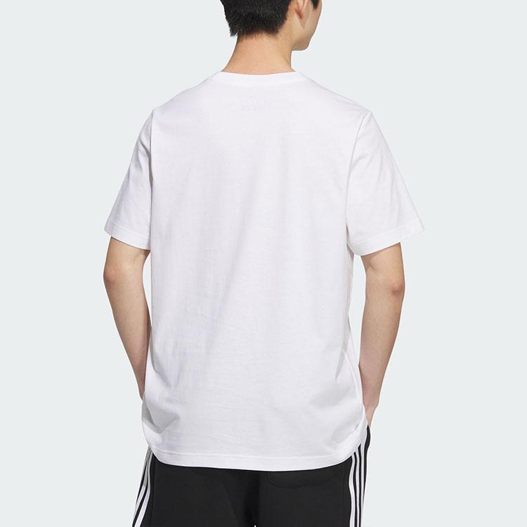 Adidas Color Block Pocket Casual Breathable Short Sleeve T-Shirt Unisex Tops White JI9085
