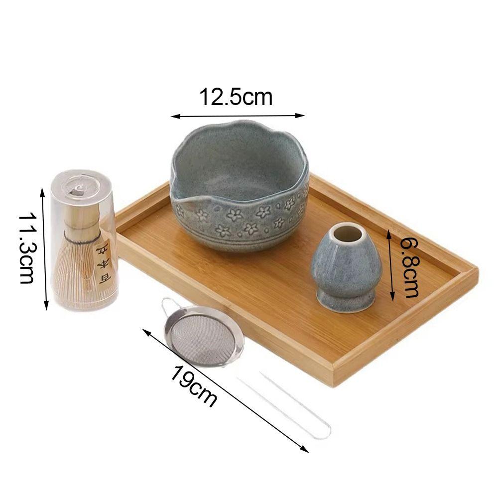 6 PCS Strainer Mesh Matcha Bowl Set Tea Scoop Bamboo Matcha Whisk for Tea Lovers Gifts