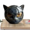 Room Embellishment Finish Home Decor Elegant Black Cat Stone Sculpture with Amber Eyes Hand-carved Luxury Home for Cat for Room