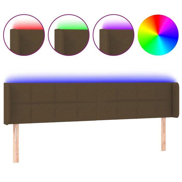 VidaXL LED Headboard Bedroom Furniture Double Bed Accessory Head of Bed Frame Interior Dark Brown 3123261