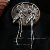 Silver Needle Diamond Love Earrings European and American Fashion Long Fringed Bow Earrings Retro Earrings Temperament Women