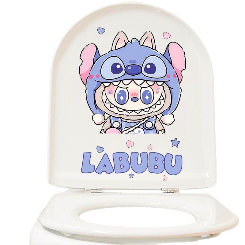 Labub Toilet Sticker Toilet Toilet Toilet Toilet Decorative Film Cute Bathroom Waterproof Sticker