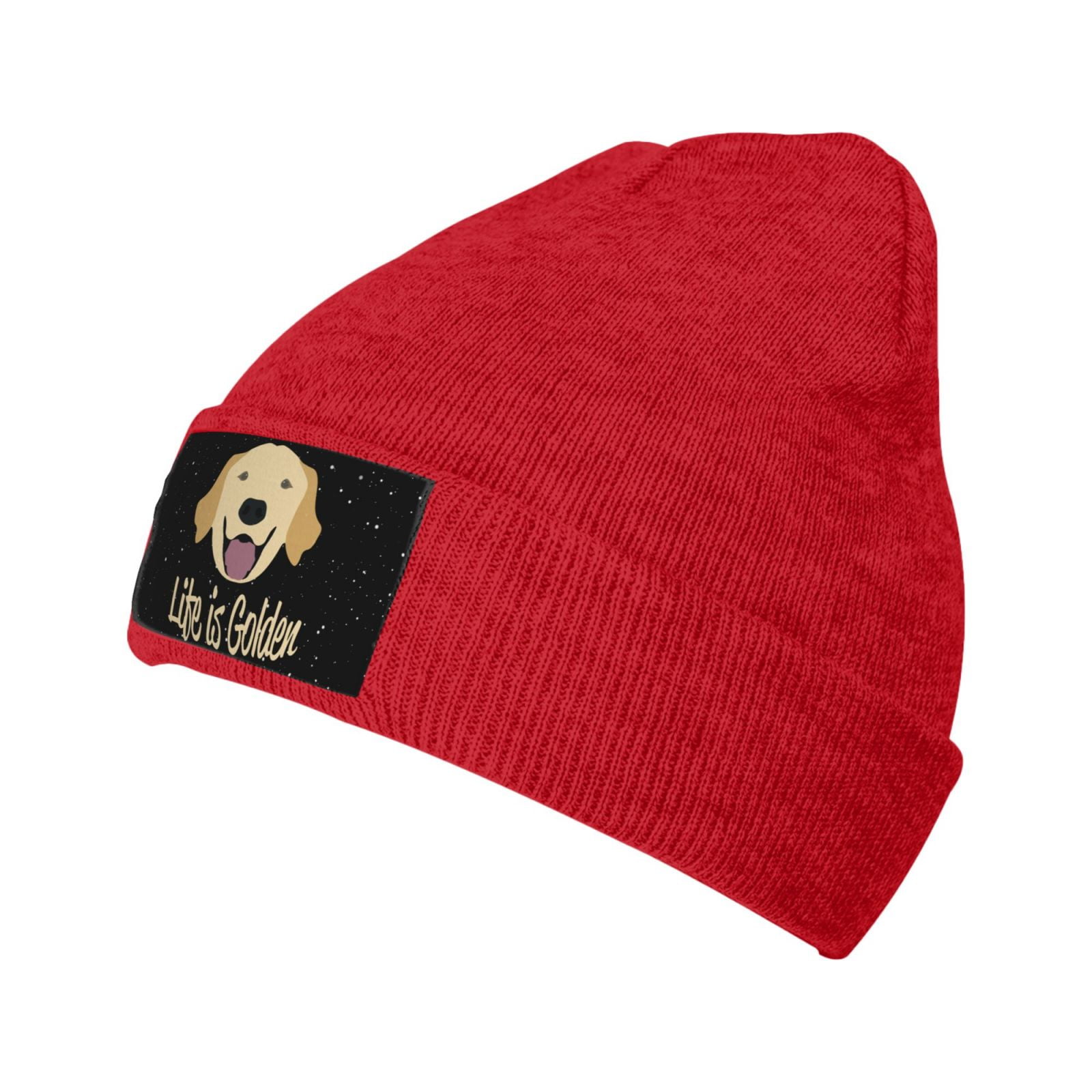 Life Is Golden Dog Unisex Adult Knit Beanie For Unisex Women Warm Snug Hat Cap Knitted Hat